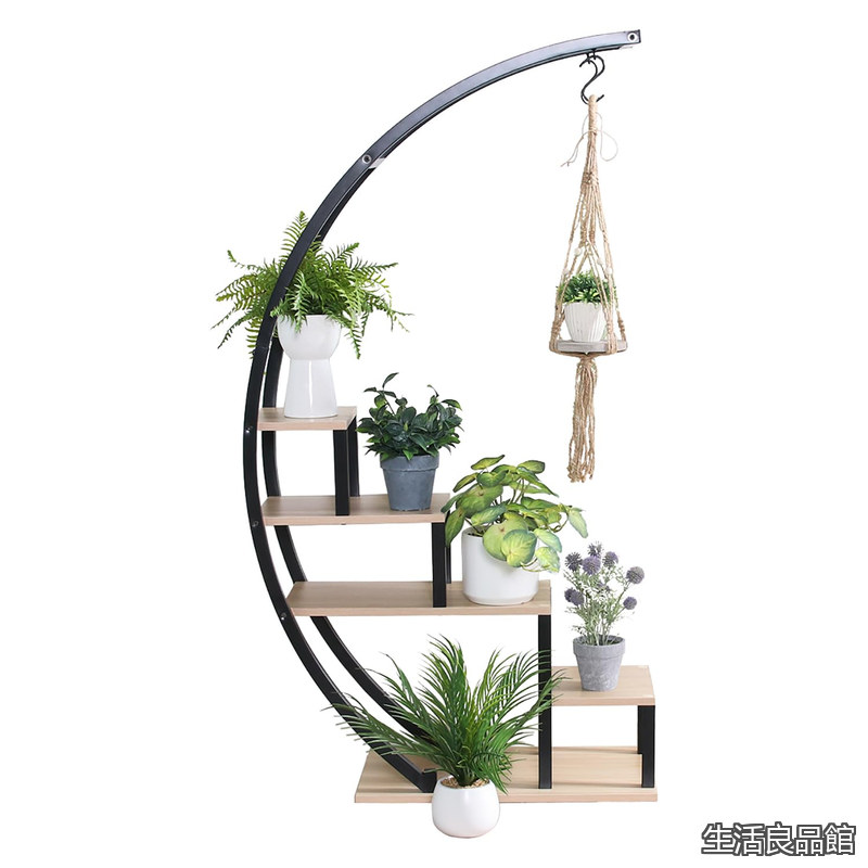 【貨物輸送無料】御花照明ランプ ハンギング 屋内 見せびらかす仕合わせ 4段 幅80×奥ふかさ33×高さ143珊 黒いこと やって行く雑貨 小物納める アーチ形型 63753