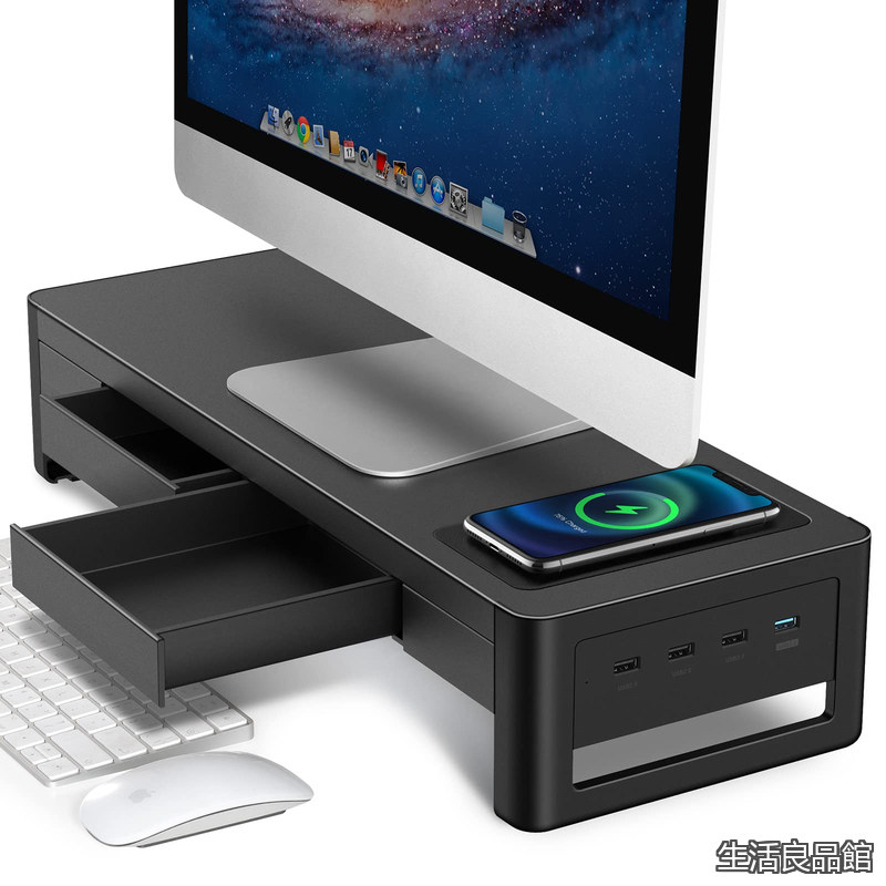 【貨物輸送無料】抽き出し 管する台 pc 管する照明ランプ マイコン台 見せびらかす台 USB 3.0/2.0 資料伝える 机上台 スチール写真製 スマホ専用在り場所付き添い人 幅54糎