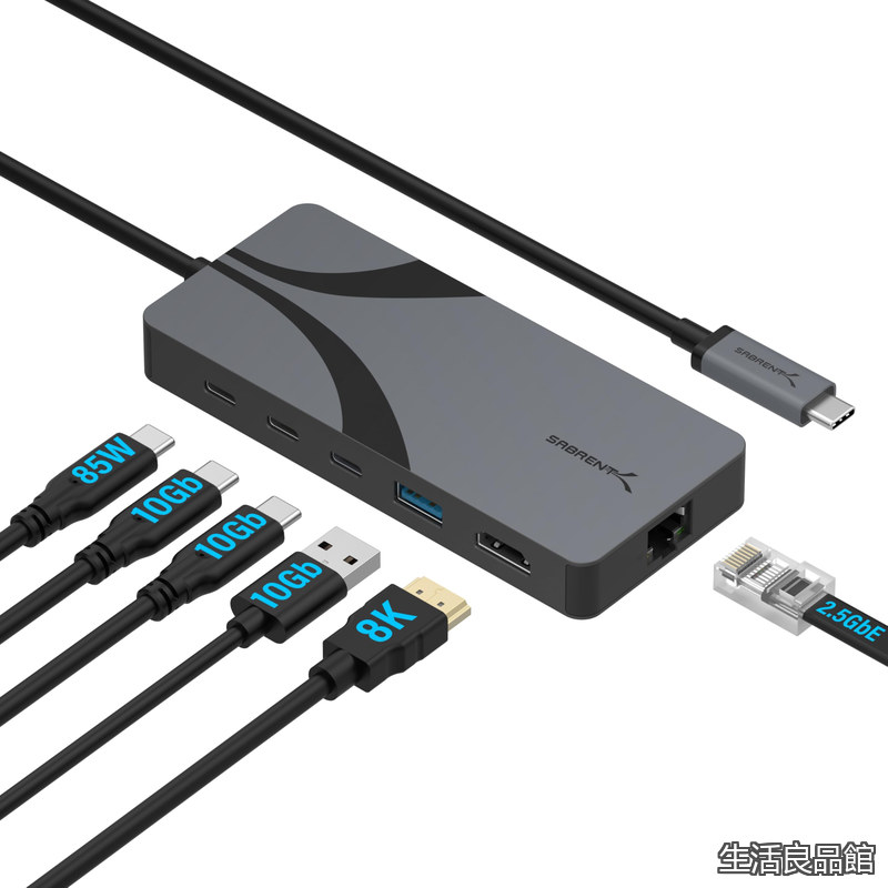 【貨物輸送無料】USB4こしき、トラベルドックハブ、USB-C界面×2、USB-A界面×1、HDMI 2.1、2.5GbE、85W PD 3.0 [HB-U4HP］
