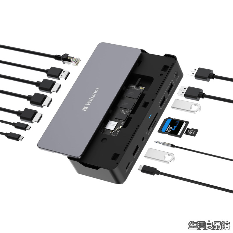【貨物輸送無料】2階建てバス力強さ USB Type-Cこしき 縛ステイション 15 インチ 1 HDMI×2 見せびらかすゲーム盤 USB-A×4 USB-C×3 インサーネット SD Micro SD オーディオ 内蔵M.2