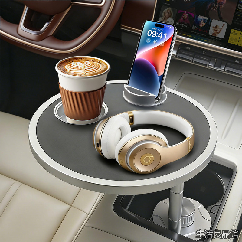 【貨物輸送無料】ドリンク保持者に滑りだし 車 お盆 手つだい席/動かす席/うしろ側腰掛け相応う 車 マイコン速見表 360°回転させる 車 机 高さ合わせる 御前上等なめし革×車標準尺度軽銀 優勝杯保持者＆ス