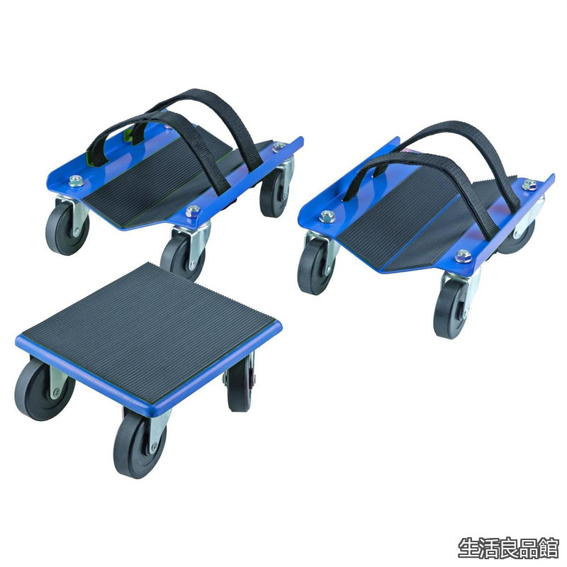 【貨物輸送無料】スノーモービル ドーリー ヘビーデューティ 1500 lbs (682 kg) 耐荷重 V字横すべり フルラバーパッド 2.5in スイベルキャスター