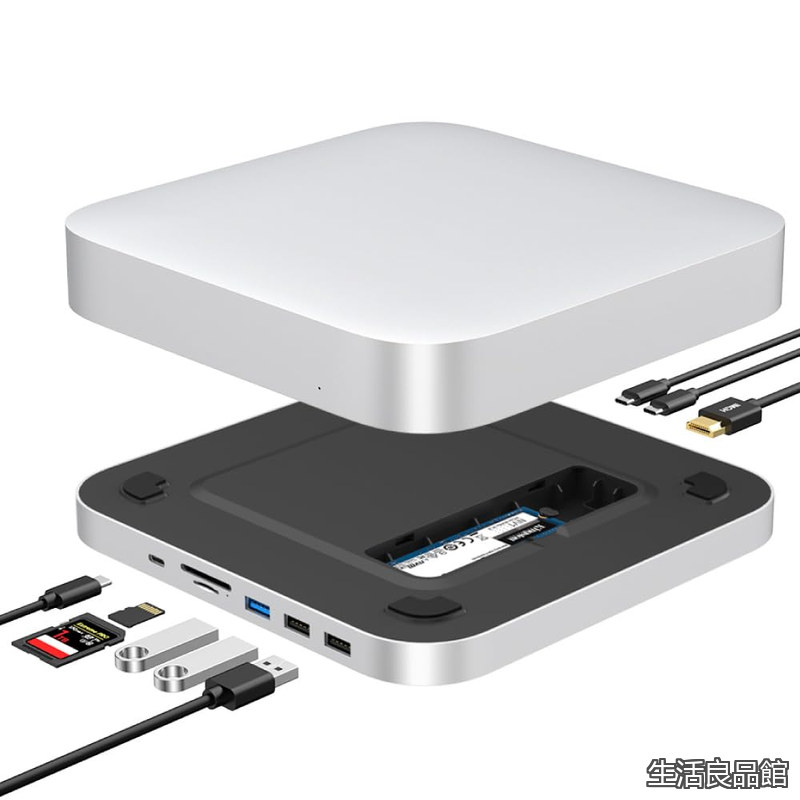 【貨物輸送無料】mini 縛ステイション TypeC (8インチ2) しろがね色 型番：MC25MH / M.2 拡張スロット HDMI 3画面相応う / 向こう正面 USB TypeA ×3 USB TypeC SD microSD歌留多主導者
