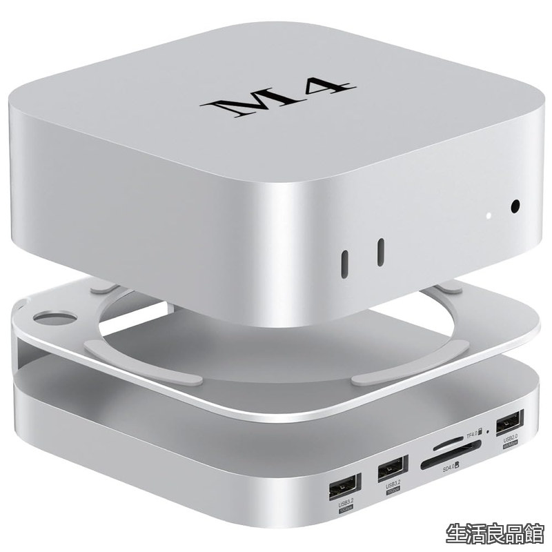 【貨物輸送無料】Mac mini M4 / M4 Pro縛ステイション 2024 (型番：MC60H) / M.2 拡張スロット HDMI 2画面相応う ヒートシンク（軽銀アロイ）/ USB TypeA ×3 SD microSD鉄道車両