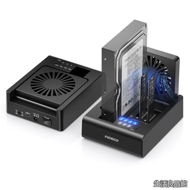 【貨物輸送無料】M.2 NVMe SSD クローナーおよびデュプリケーター M.2 NVMe SSD および 2.5 in/3.5 in SATA HDD 用 3 ベイ ハードドライブドッキングステーション USB-