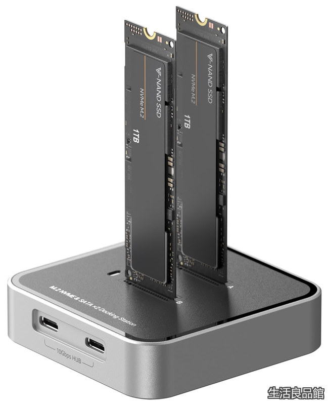 【貨物輸送無料】M.2 NVMe SATA SSD エンクロージャー、USB 3.2 10Gbps NVMe 縛ステイション、最大限度16肺結核の電気容量、M.2 SSD 記憶装置入れもの付き添い人