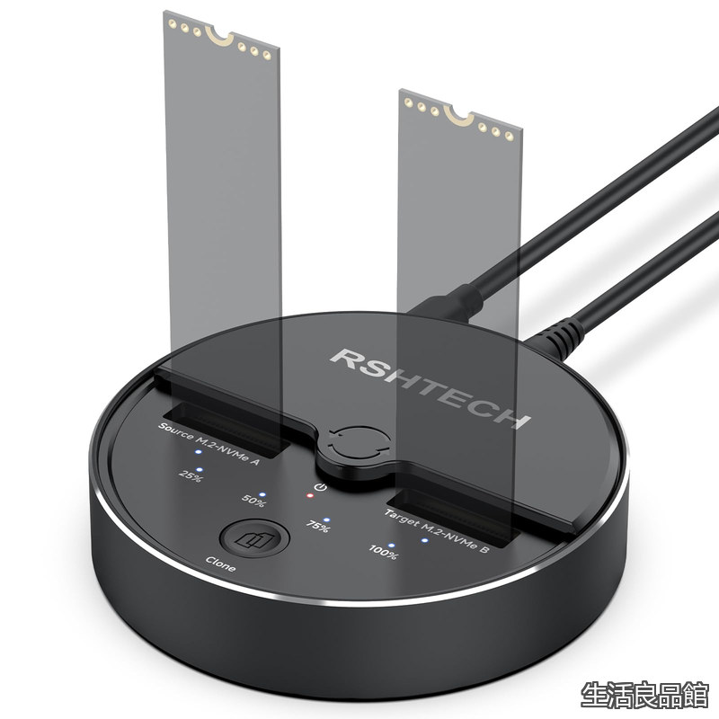 【貨物輸送無料】M.2 NVMe SSD入れもの クローン 照明ランプ デュアルベイ USB3.2 Gen2 10Gbps 弾丸道路遷らす 【オフラインクローン相応う / 手道具不必要】 M.2 デュプリケーター 2230/2242/2
