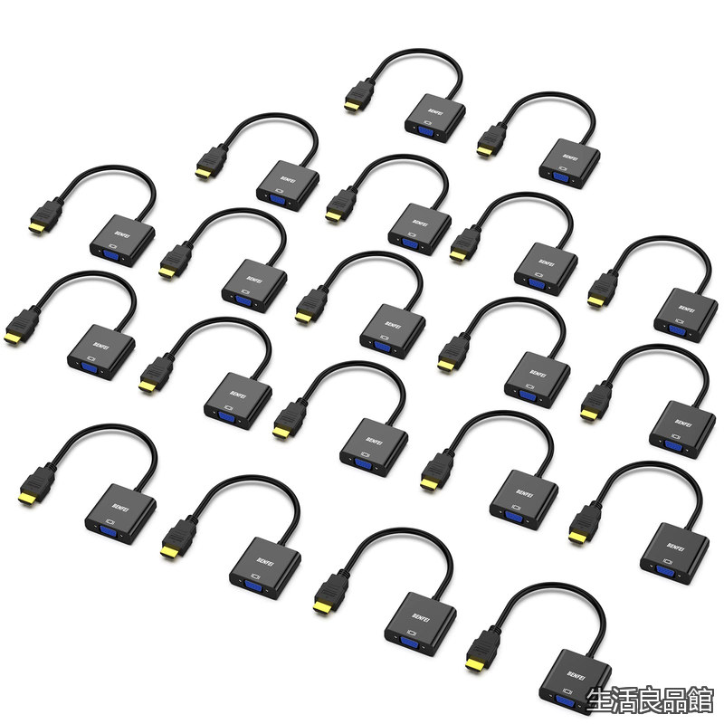 【貨物輸送無料】20個 HDMI-VGA(D-SUB)アダプタ (雄から刃針、逆道のりに非相応う) 1080p盛りだくさん固定ディスク HDMI to VGAアダプター 電子計算機、事務机とっ始め、万覚え帳マイコン、パソコン、モニ