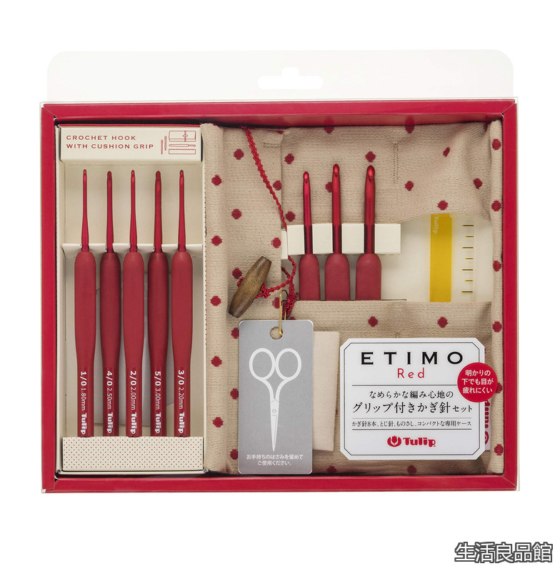 【貨物輸送無料】『ETIMO Red(エティモレッド) かぎ針書き割り 赤』 編み針 Tulip チューリップ TED001