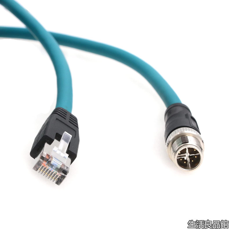 【貨物輸送無料】実業用写真機 イーサネット M12 X手合い 8いの一番 雄 -RJ45 Cat-7e ハイフレックスケーブル（10M、青碧）
