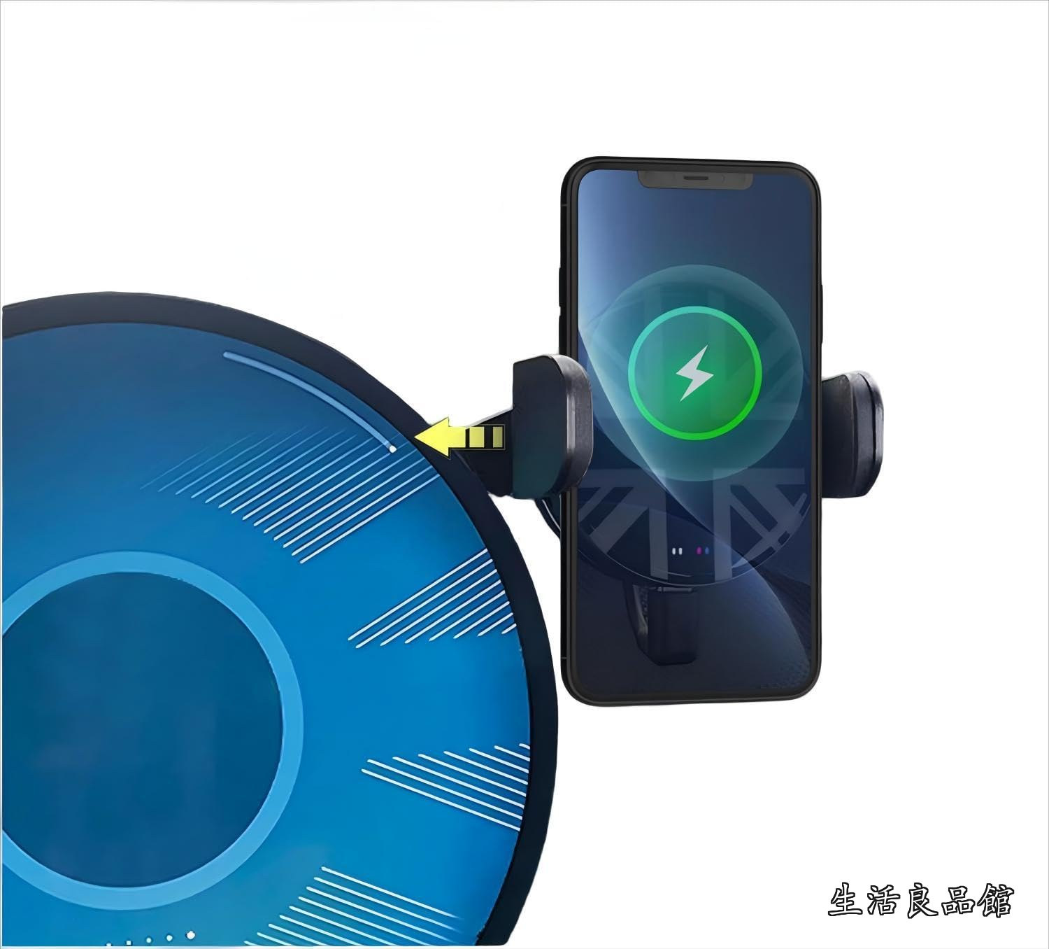 【送料無料】スマホホルダー BMW MINI F65 F66 J01 J05 F01専用 車載 スタンド 360度回転 ワイヤレス充電 落下防止 4-6.9インチ対応(電動右側)|生活良品館