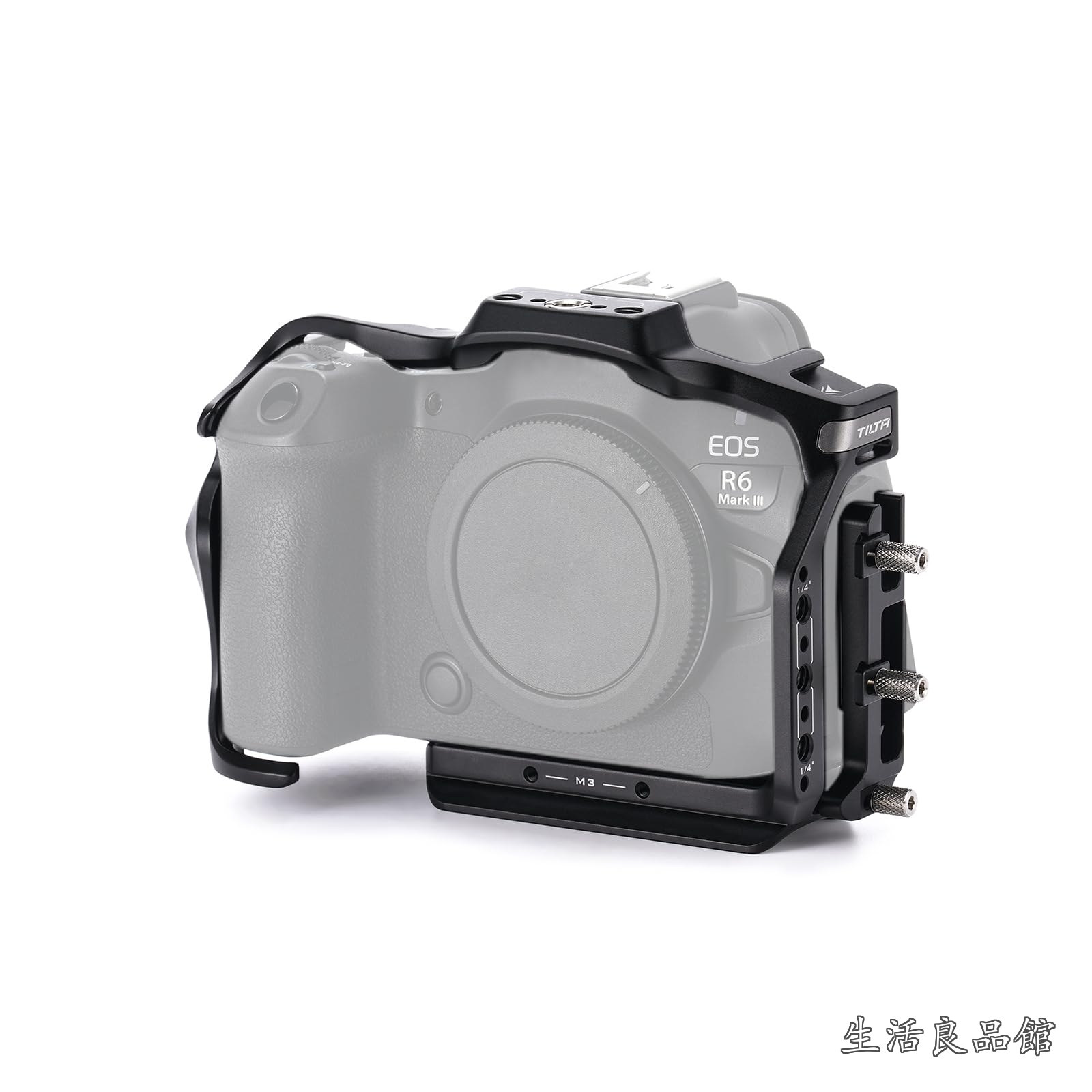 【送料無料】カメラフルケージキット Canon R6 Mark III & R5 Mark IIに対応 | ケーブルクランプ付きフルカメラ保護ケージ ARCAボトムプレート & 1/4インチ-20スレッド| ブラック|生活良品館