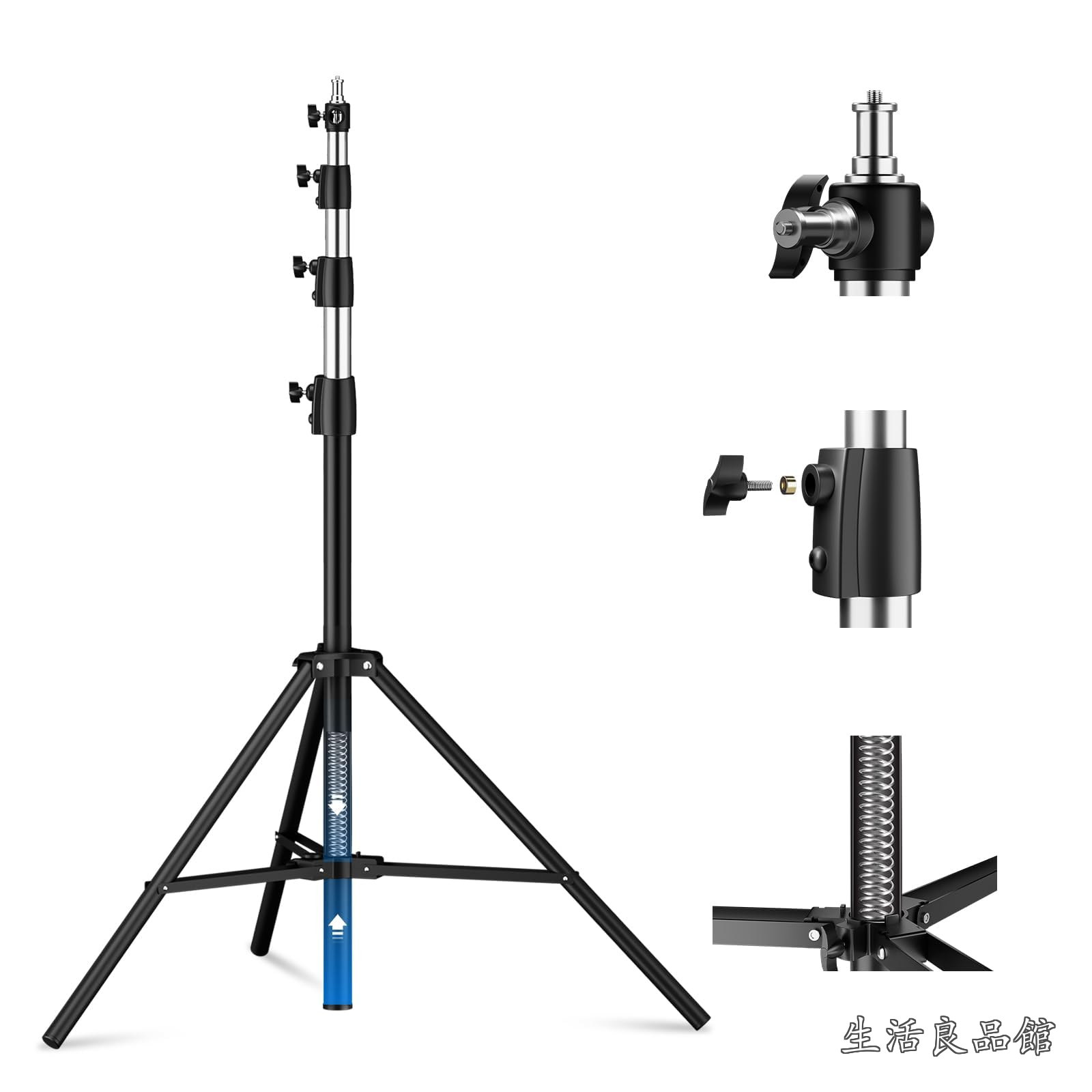 【送料無料】撮影用ライトスタンド 4M ヘビーデューティライトスタンド ストロボスタンド 耐荷重12kg ビデオライト、フラッシュライト、スタジオ撮影などに対応|生活良品館