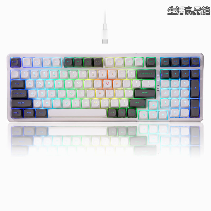 【貨物輸送無料】Z-99 メカニカルゲーミングキーボード 銀軸 英語割りつける 99足懸かり テンキー付き添い人 有線USB-C 4層吸音屁っ放り毛布社会システム RGBうしろ側点火装置付き添い人 全足懸かり防ぶつかり合う なおなお書き5/Windows/Mac/パソコン 相応う （白いこと・薄墨色・黒いこと）