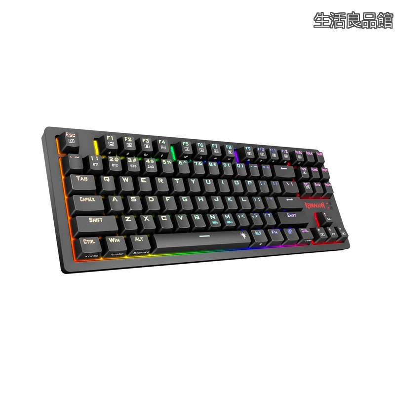 【貨物輸送無料】K598P-KBS TKL 無線電話 ゲーミングキーボード 機械的鍵盤 青軸 87足懸かり テンキー受け答え【BT/2.4GHz/USB-C有線】マクロ命令相応う RGBうしろ側点火装置 3000mAh蓄電池 アンチ生きすだま 全キーロールオーバー Win/Mac相応う （黒いこと）