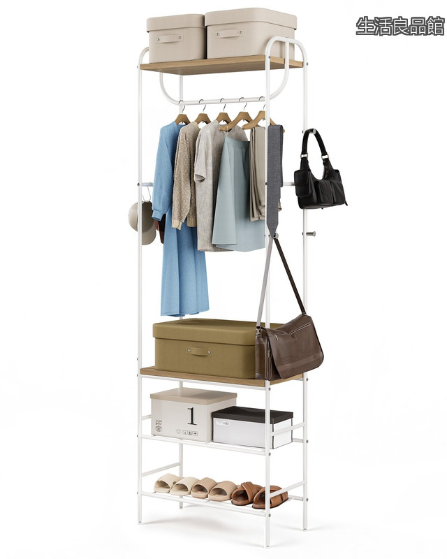【貨物輸送無料】か細い 御召しもの仕合わせ coat rack 厚地の外套掛け 部屋の入り口 パウダーコンパクト木製 棚4枚付き添い人 hanger rack 厚地の外套ハンガー 縦横引っ掛かり付き添い人 今めかしい 省間隔文字 牢固たる 御召しもの納める 幅58×奥ふかさ28×高さ180珊 精神的な統合飾り気の無い 臥し所 リビング相応う (自然的＆白いこと) Druvia