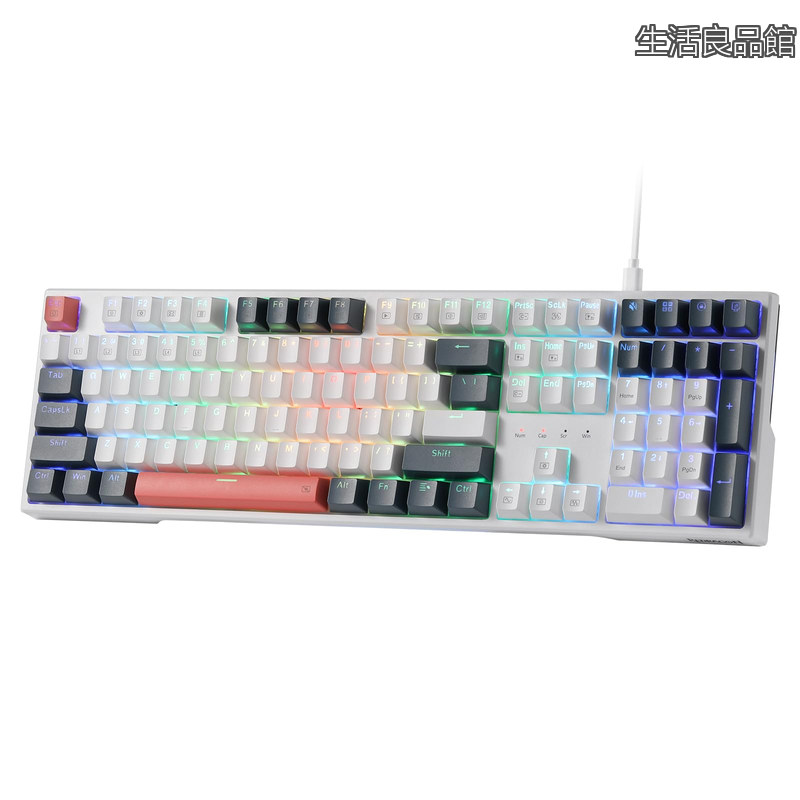 【貨物輸送無料】(レッドラゴン) ゲーミングキーボード K668 RGB 108足懸かり 有線機械的鍵盤 熱っぽい足懸かり4個付き添い人 吸音質問用紙 アップグレードホットスワップ能力のあるソケット ミックスカラーキーキャップ×2仕掛ける 赤いこと取り替えっこ