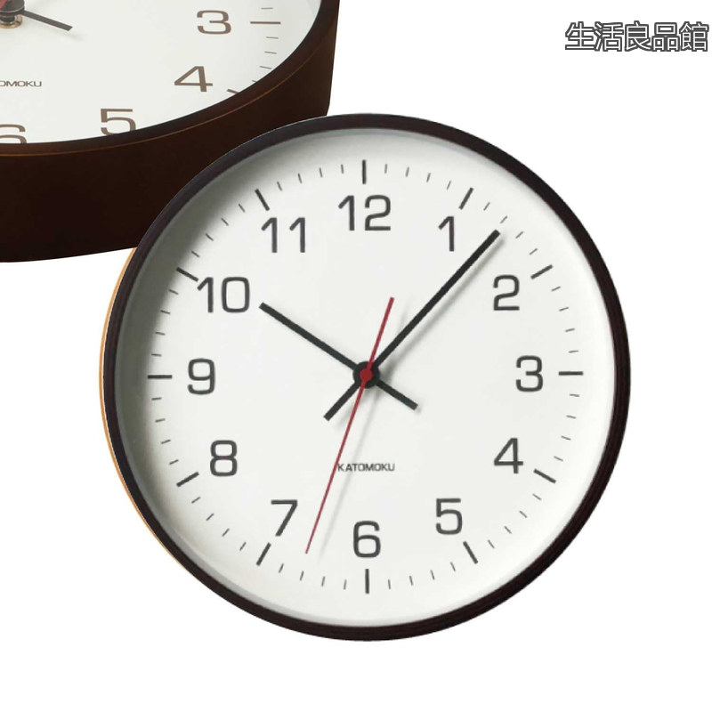 【貨物輸送無料】plywood clock 4 赤銅色 粁-44BR 柱時計 年代順の継続秒針 差しわたし25.2糎 (石英時辰儀)