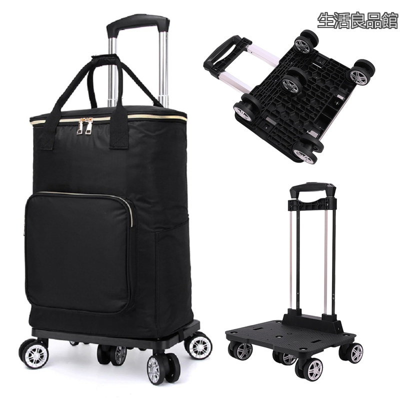 【貨物輸送無料】LAB 買い出し手押し車 [トートバッグに懸け隔てるできる] 保冷役立つこと付き添い人 お買い出しかご 持ちはこび手押し車 折りたたみ 買い出し手押し車 向こう正面衣嚢付き添い人 黒いこと L