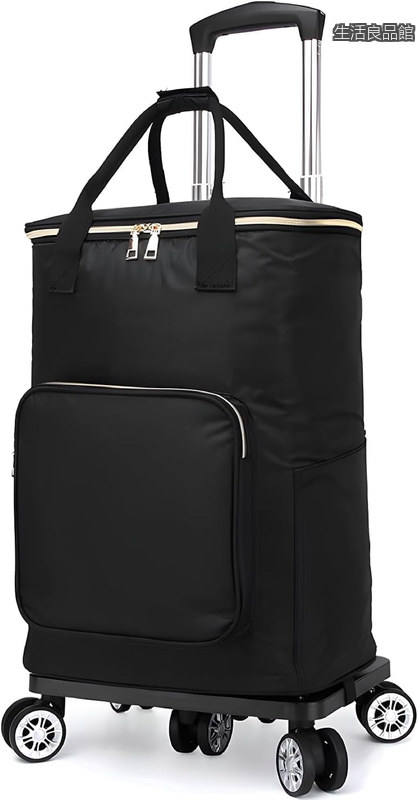 【貨物輸送無料】買い出し手押し車 50L 保冷役立つこと付き添い人 折りたたみ 買い出し手押し車 保冷うしろ側 5輪 お買い出し持ちはこび キャスター付き添い人 買い出し手押し車 買い出しかご 取りはずし能力のある 2WAY 大静電容量 軽さ 手持ち部分長さ調節する4度合い (黒いこと  50L)