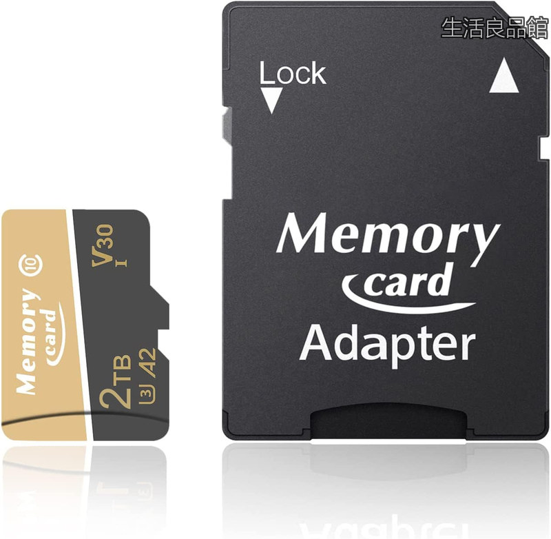 【貨物輸送無料】マイクロメモリーカード micro 歌留多 2T TF歌留多 超高速道路100MB/s CLASS10 U3 V30 耐温度 IP67雨合羽 耐衝撃 [並行輸入品]