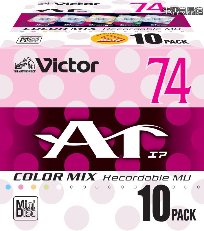 【送料無料】Victor ミニディスク 74分 カラーミックス 10枚 10MD-74LX｜生活良品館