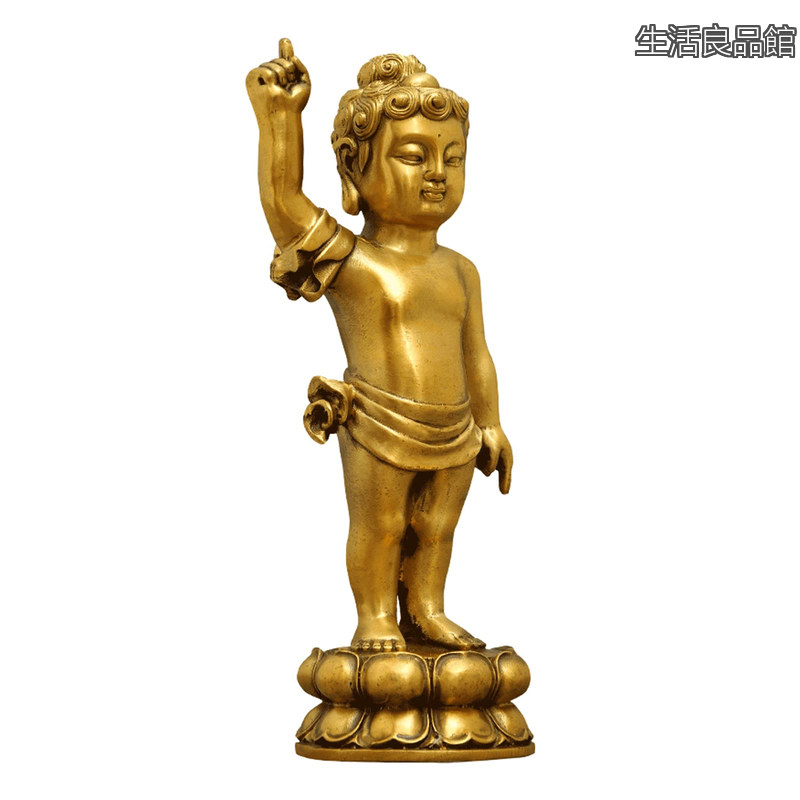 【送料無料】釈迦誕生仏 銅製 立像 お釈迦様 置物 はなまつり 花祭り仏具 灌佛盤 灌仏会 お釈迦さま像(Size:高さ16cm)｜生活良品館