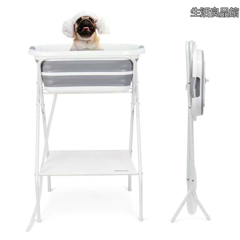 【送料無料】PETS 犬 バスタブ ペット用バスタブ 折りたたみ スタンド付き 猫犬浴槽 猫犬お風呂用 折りたたみたらい 持ち運び 内外に適用 多機能 排水プラグが付く｜生活良品館 8,430円