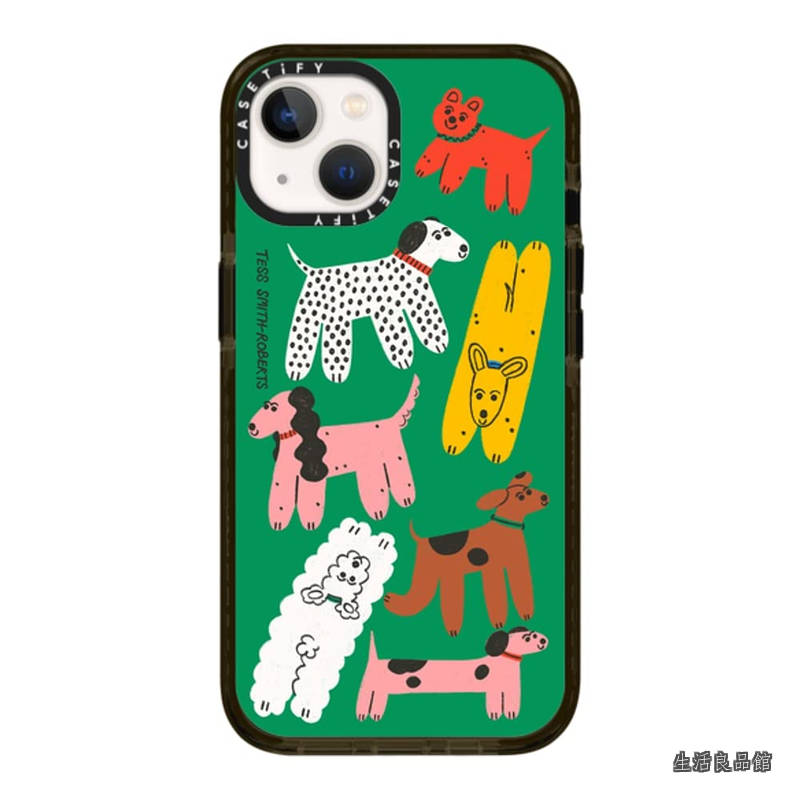 【送料無料】インパクトケース iPhone 13 - Dog Park iPhone Case by Tess Smith-Roberts - クリア ブラック｜生活良品館