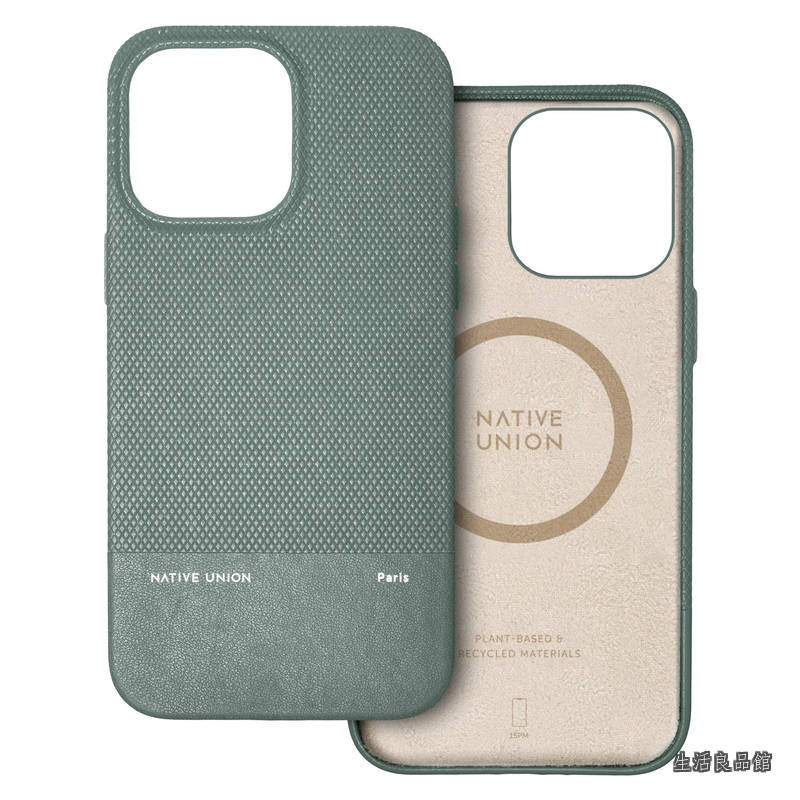 【送料無料】Union（ネイティブユニオン）(Re)Classic Case - MagSafe対応で内蔵マグネット付き - リサイクルおよび植物由来の素材 - 超耐久性で6ft / 1.8mの落下保護 - iPhone 15 Pro Max（スレートグリーン）に対応｜生活良品館