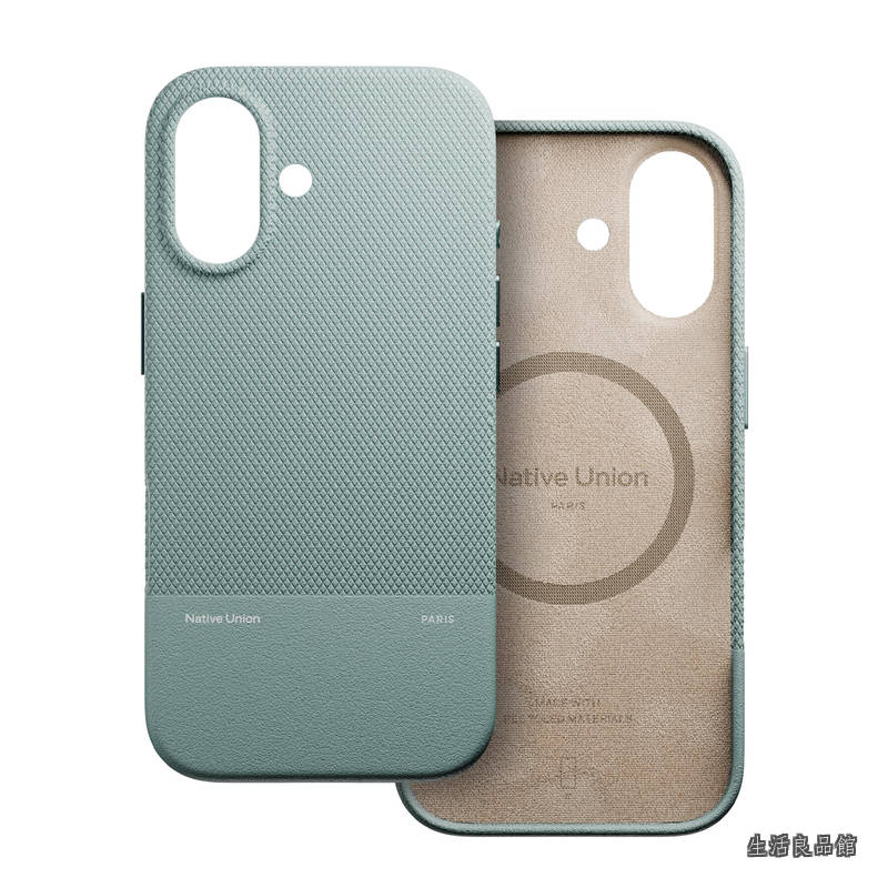 【送料無料】Union (Re)Classic Case 3.0 - ネイティブユニオン MagSafe対応、内蔵マグネット - 高耐久性・再生素材使用 - 1.8m/6ft 耐落下保護（ iPhone 17，スレートグリーン/Slate Green）｜生活良品館