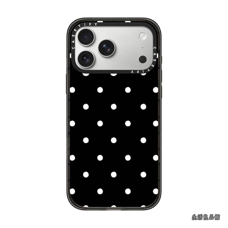【送料無料】インパクトiPhone 17 Pro Max ケース [MagSafe対応/薄型 軽量/耐衝撃] - Classic Dottie - クリア ブラック｜生活良品館