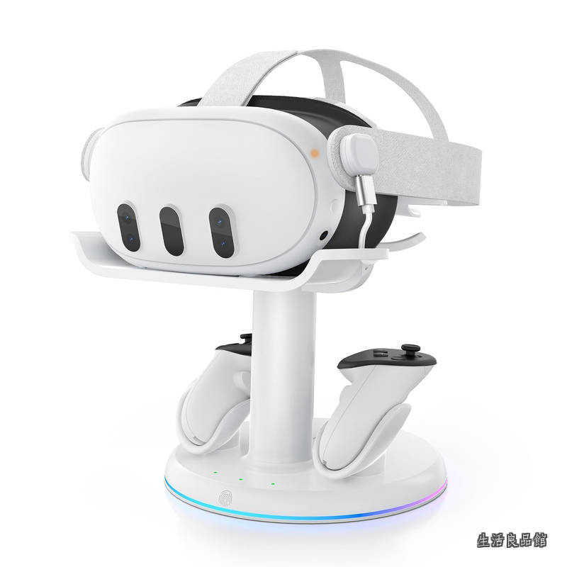 【送料無料】RGB 充電ドックMeta Quest 3/Quest 3Sに対応、磁気充電ステーションVRヘッドセットとコントローラー用充電スタンドアクセサリー｜生活良品館
