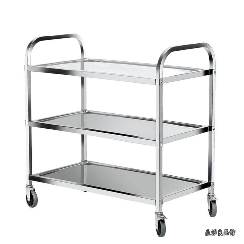 【送料無料】配膳ワゴン 31.5*62.5*80cm 3段 キャスター付き キッチンカート ステンレス 配膳カート 組立式 食事用ワゴン 業務用キッチンワゴン 収納 キッチンラック レストラン ホテル｜生活良品館
