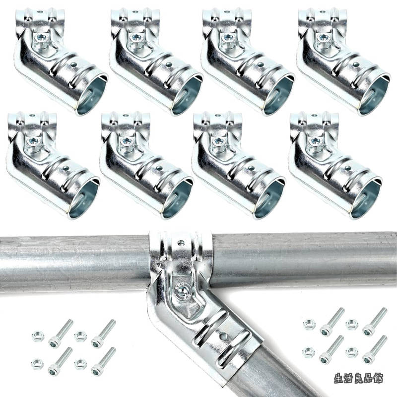 【送料無料】分割型 単管パイプ ジョイント 8個セット 筋交い 45度 Φ48.6mm用 補強 金具 NTY-TA15 [ 柱の揺れ対策 ビス止め ] 単管クランプ 継手 小屋 倉庫 自作 DIY (NTY-TA15 8セット)｜生活良品館