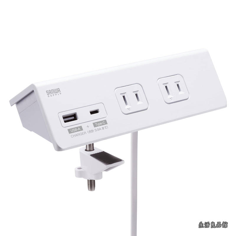 【貨物輸送無料】【貨物輸送無料】Supply) ワット数水道栓 クランプ据えつける式 4個口・2いの一番 USB A/Type-C 各1界面 白いこと TAP-B105UC-3W