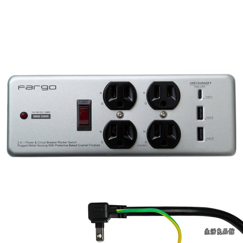 【貨物輸送無料】ファーゴ STEEL TAP USB-C USB-A ワット数水道栓 スチール写真製 3いの一番相応う 地びた線付き添い人 吊りひも 飾りつけ 据えつける (しろがね色 USB  4個口 1.8m)