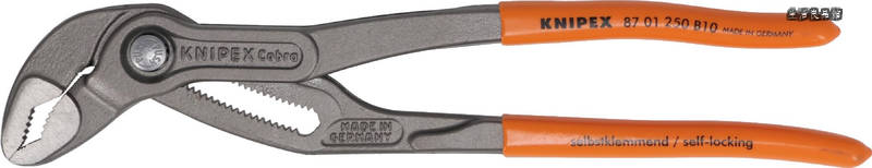 【貨物輸送無料】KNIPEX コブラ ウォーターポンププライヤー 制限事項色オレンジ色 250粍 開口部幅25座標軸合わせるで盛りだくさんな細工物に相応う 8701-250B10