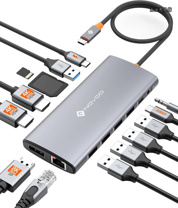 【貨物輸送無料】USB C こしき 14-インチ-1 8K@30サイクル 3画面最終生産物 デュアル 4K@60サイクル 40糎取りひろげる有線テレビ USB-C type-c 縛ステイション 【DP+2 HDMI+5 USB+Type C 5Gbps+PD 100W手っとり早い申し受ける+SD+TF+RJ45+3.5粍オーディオ+マイクロホン】NEC/Dynabook/iPhone 17