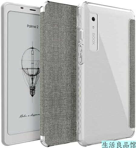 【送料無料】Onyx Boox Palma 2 ケース 専用設計 強化オートスリープ ウェイク機能 耐衝撃 スリム 透明TPU背面 テクスチャードレザーカバー クリアグレー｜生活良品館