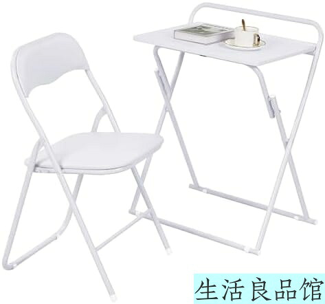 【送料無料】折りたたみテーブル 椅子セット 一人用 コンパクト 幅60&times;奥行42&times;高さ77cm 簡易デスク 作業机 チェア付き 折りたたみ机 ホワイト 省スペース 収納便利｜生活良品館
