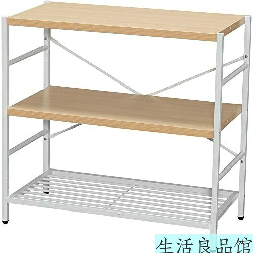 【送料無料】アイリスプラザ 本棚 収納ラック オープンシェルフ 3段 幅80&times;奥行39&times;高さ75.5cm ナチュラル 耐荷重15kg/段 おしゃれ 大容量｜生活良品館
