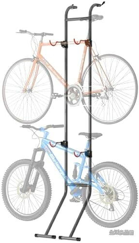 【送料無料】自転車スタンド 2台用 壁もたれ式 サイクルラック 省スペース 高さ調節可能 マウンテンバイク ロードバイク対応 室内収納｜生活良品館