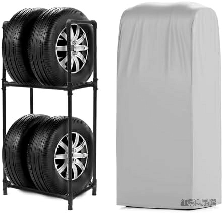 【送料無料】タイヤラック 4本収納 カバーセット 屋外保管 軽自動車 普通車対応 省スペース 頑丈設計 Lサイズ｜生活良品館