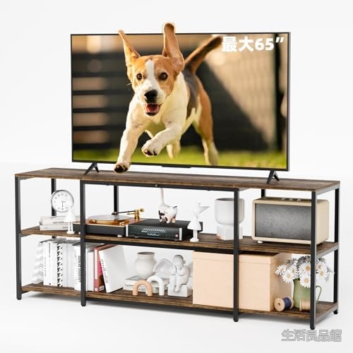 【送料無料】テレビ台 65型対応 収納付き 幅148cm 耐荷重50kg テレビボード テレビラック 収納テレビ台 おしゃれ 組立簡単 幅148&times;奥行35&times;高さ59.2cm 40～65型テレビに対応 3段式可動棚 リビング収納 モダンデザイン｜生活良品館