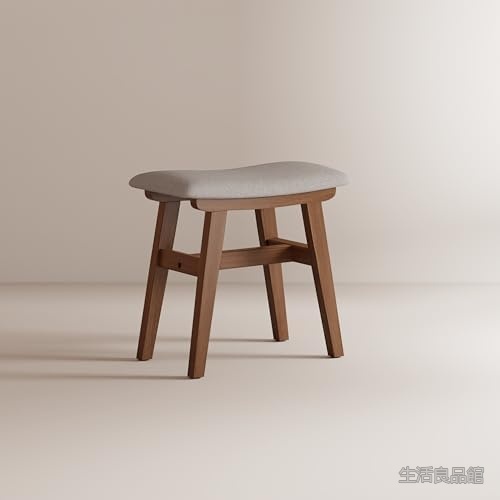 【送料無料】スツール 木製 完成品 ドレッサースツール ダイニングチェア 座面高42cm 天然木 グレー 布張り 高弾性クッション 耐荷重100kg おしゃれ ナチュラル モダン インテリア 部屋のアクセントに｜生活良品館