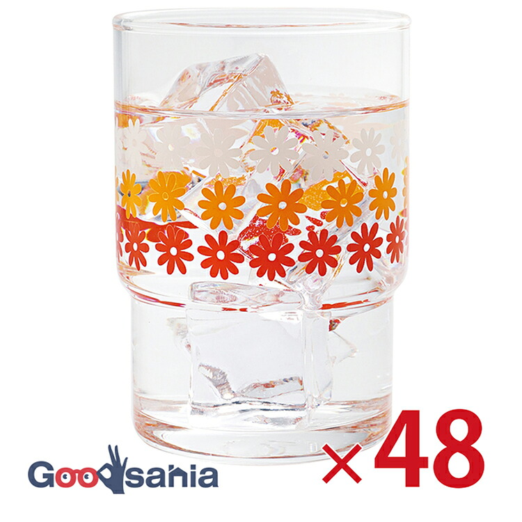 【ケース販売】 東洋佐々木ガラス グラス 復刻！昭和のプリントグラス スタックタンブラー ファニー クリア 250ml 48個セット 00346HS ﾌｧﾆｰ 業務用 ( コップ 重ねる レトロ )