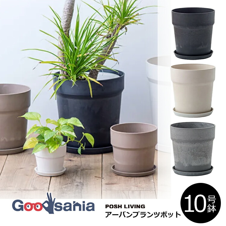 POSH LIVING 植木鉢 アーバンプランツポット 10号鉢 ( ポッシュリビング 鉢植え 鉢 プランツポット グリーンポット ポット 10号 ソリッド 軽い プラスチック 植物 グリーン インテリア )