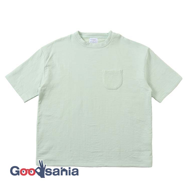 本多タオル Tシャツ 今治タオル TOWEL products wear タオルTシャツ ura pile 裏パイル Mサイズ 日本製 ミストグリーン ( シャツ ティーシャツ トップス パジャマ 湯上り )
