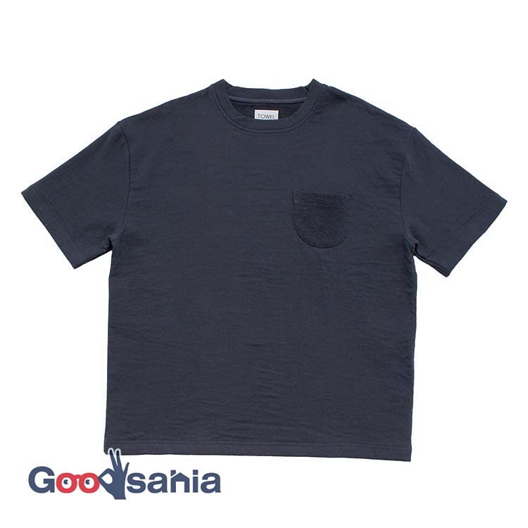 本多タオル Tシャツ 今治タオル TOWEL products wear タオルTシャツ ura pile 裏パイル Lサイズ 日本製 ネイビー ( シャツ ティーシャツ トップス パジャマ 湯上り サウナ )